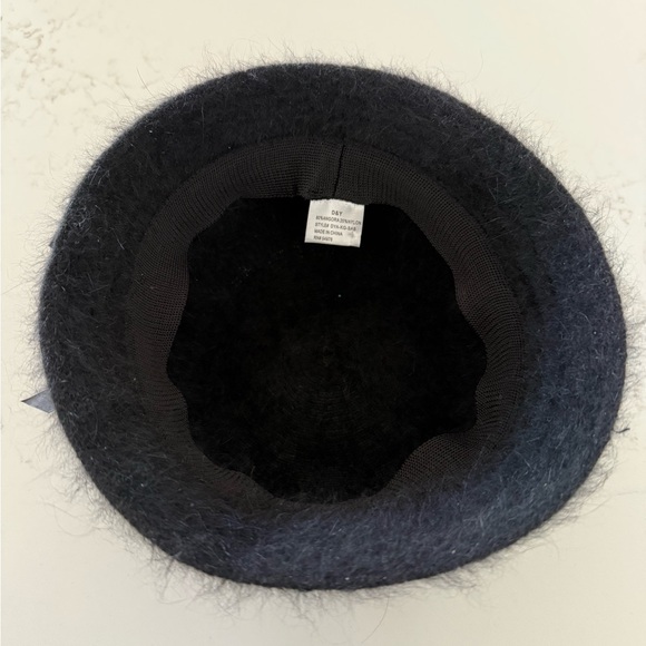 Black Angora Cloche Hat with Ribbon - Picture 3 of 3